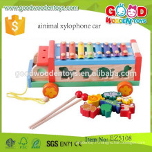 Nouveau design animal xylophone voiture OEM animal toys voiture et instruments de musique combinaison jouets pour enfants EZ5108